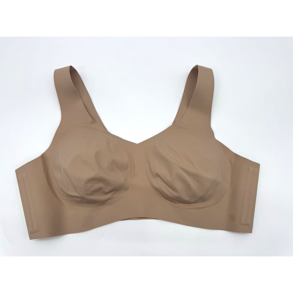 HoneyLove V-Neck Bra Womens 2X Soft Form Sand Nude Pullover Wireless Comfort